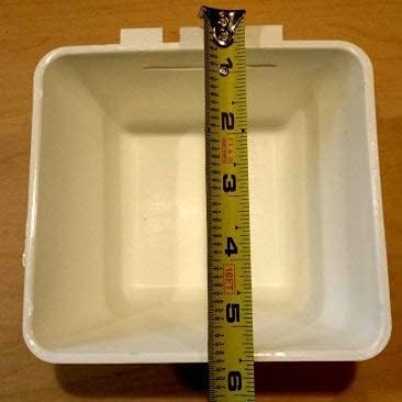 Cage Cups Square 1.2 Quart / 38 fl oz Water Dish for Poultry, Dogs, Cats, Hanging Feed & Water Cage Cups (24, White)