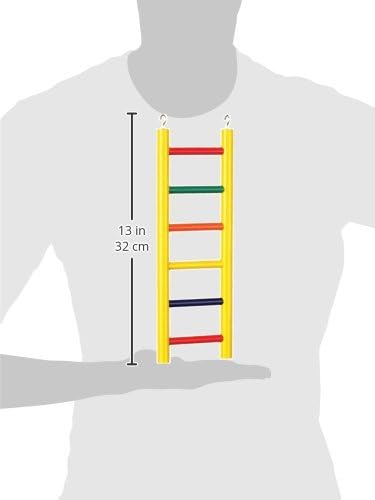 Prevue Pet Products 6-Rung Wood Bird Ladder - Accessories for Small, Medium, and Large Birds, Hanging Birdcage Toy for Climbing, Foot Exercise, Beak Use, Mental Enrichment, and Interactive Play