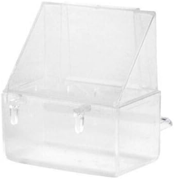 Clear Plastic Hood Cups Internal External 4 Pcs Bird Cage Seed Water Food Feeder #PMI02