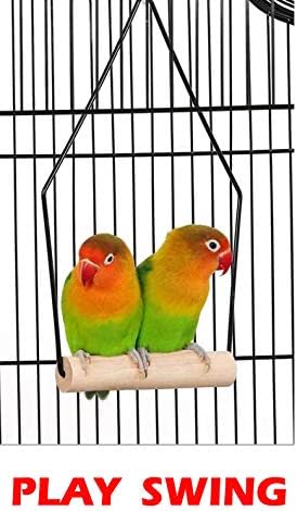 63-Inch Large Flight Bird Cage Play Toys Climbing Ladder for Cockatiel Parakeet Finch Budgie Lovebird Parrotlet Canary Finch Pet Bird Cage Side Nesting Box Doors with Removable Stand