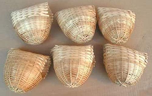 Mcage Finch Bird Bamboo Covered Bird Nest Lot of 6 - Medium