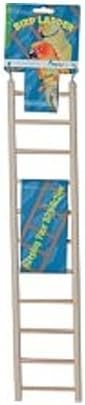 Happy Pet Wooden Bird Ladder 11 Step Durable Hanging Swinging Climbing Perch Fun Interactive Exercise Playing Cage Accessory for Parrots Cockatiel 200g