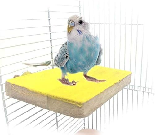 Litewoo 4 PCS Bird Perch Stand Toy Parrot Wooden Stand Platform Colorful Sand Paw Grinding Stick Trim Beak for Small Medium Parakeet Cockatiel Cockatoo Conure Lovebird Finch Cage Accessories