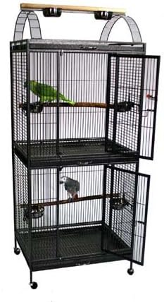 Waimea Wingplex Double Decker Bird Cage - 30” X 24” X 74” - Eggshell Vein