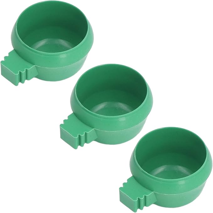 25Pcs Bird Parrot Feeding Cups, Mini Bird Parrots Food Water Plastic Bowl Small Feeding Holder for Small Animal Birds Parrots(S)