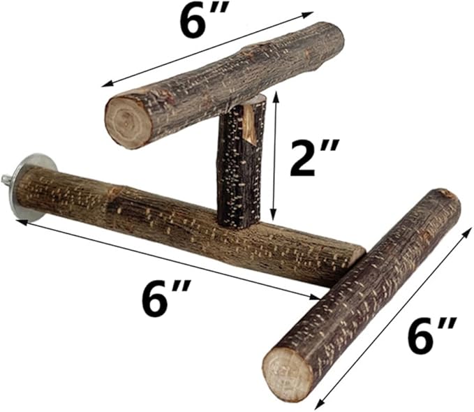 Natural Wood Bird Perches for Cage, Parrot Cage Perch Stand, Cage Accessories, Wooden Platform for Birds, Toys for Parakeets, Cockatiel, Budgie, Conure