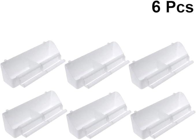 POPETPOP 6 Pcs Bird Feeder - Plastic Bird Cage Accessories for Parrot & Small Birds