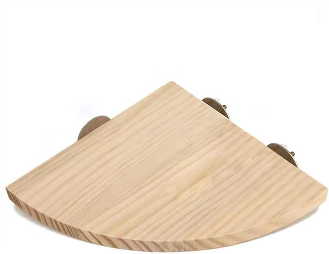 6.7Inch Flat Bird Perch, Smooth Polished Natural Pine Wood, Ruggedized Birdcage Platform, Fan-Shaped Corner Perches for Cage