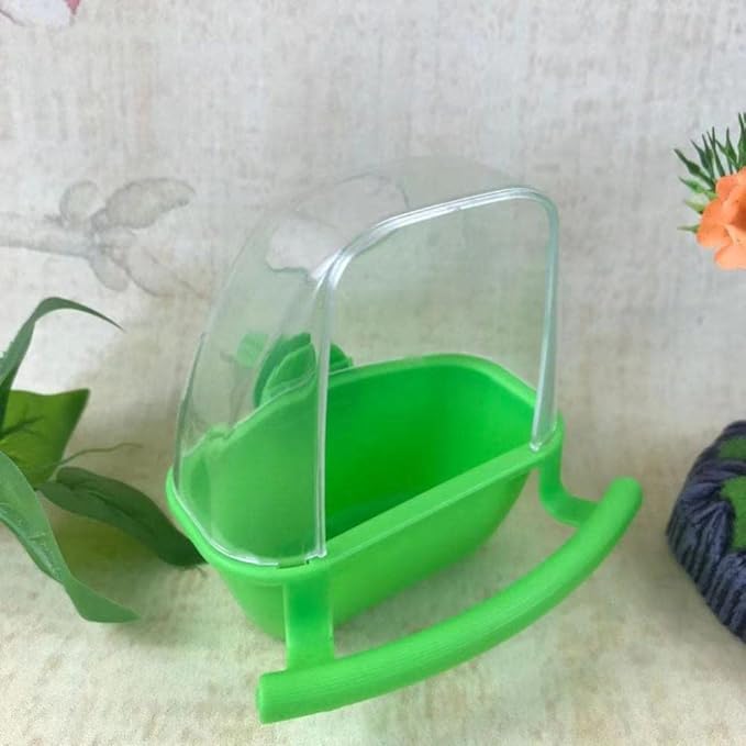 Small Bird Slot Feeder,Bird Cage Feeder Parrot Birds Water Hanging Bowl Parakeet Feeder Box Pet Cage Plastic Food Container Bird Supplies(White)