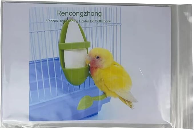 Plastic Bird Feeding Holder for Cuttlebone on Cage Parrot Cage Stands Parrots Feeder Perches,3 Pieces