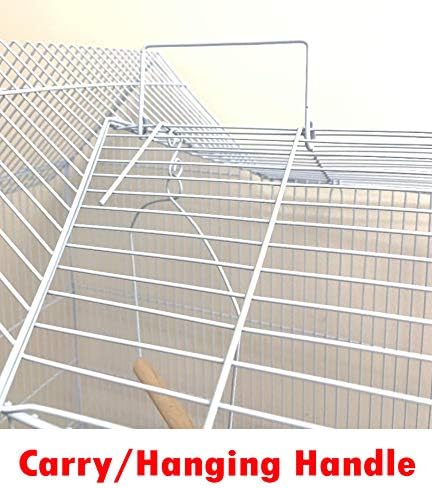 37-inch Portable Hanging Medium Flight Bird Cage for Cockatiel Sun Quaker Parakeet Green Cheek Conure Parrotlet Finch Canary Budgie Lovebird Small Parrot Travel Bird Cage