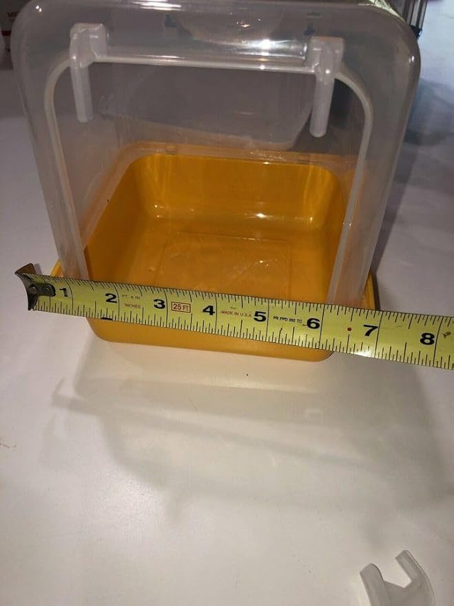 Yellow Large Bird Bath Bird Cage Hanging Bathing Tube Bathtub 7x7x7.8 for Cockatiel, Conure, Lovebird, Parrotlet, Parrot (Yellow)