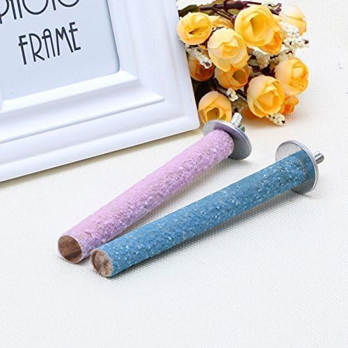 2 Pcs Bird Perch Stand Toy,Random Bird Perch Stand Toy Wood Parrot Grinding Claw Sticks Sanded Cage Toy for Parakeets Finches Parakeet Toys, Sanded Surface Cage Accessories for Parakeets Finches