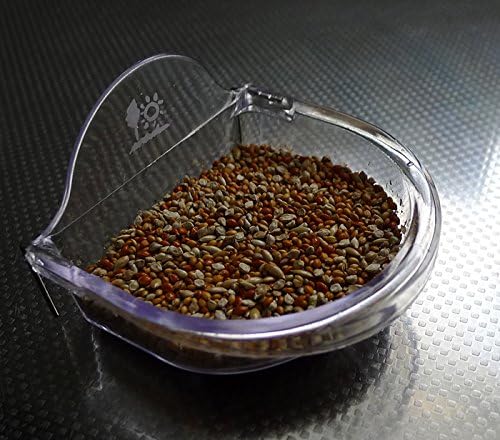 Bird Cage Seed Feeder Cup (L) Shallow Style Set of 2 for Lovebird, Cockatiel