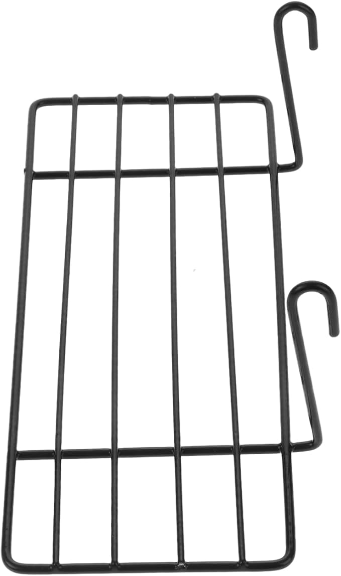 balacoo Parrot Birdcage Platform Perch with Hanging Hooks - Iron Grid Wall Shelf for Small Pet Birds Bird Cage Accessory Stand for Climbing Resting and Display 9.84X3.93X2.75In