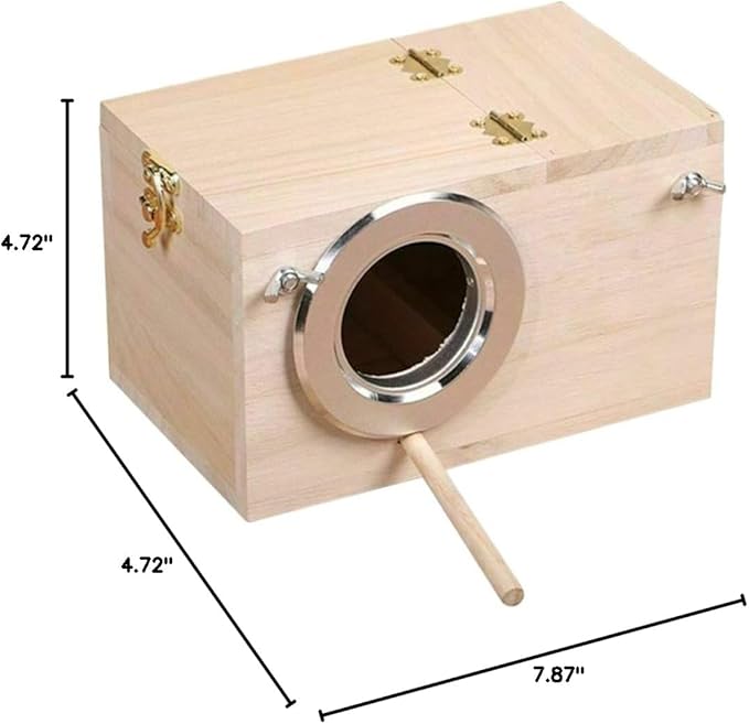 Parakeet Nesting Box Bird Nest Breeding Box Cage Wood House for Finch Lovebirds Cockatiel Budgie Conure Parrot