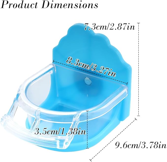 2 Pack Bird Detachable Bowl Plastic Food Cup Convenient Hanging Feeder for Small Bird Cockatiel Lovebird Canary Finch Parakeet Budgie (Green and Blue)