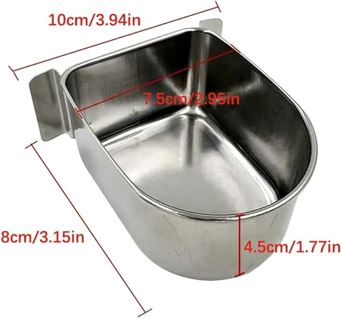 Parrot Parakeet Cockatiel Cage Food Box Water Cup Stainless Steel Pet Bird Feeding Feeder Bowl Birdcage Accessories