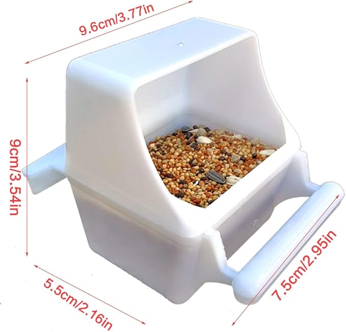 2Pcs Bird Cage Feeder Removable Parret Hanging Seed Feeder Bird Dishes cage Bowl for Cage Finch Cockatiel Conure Parakeet Lovebird