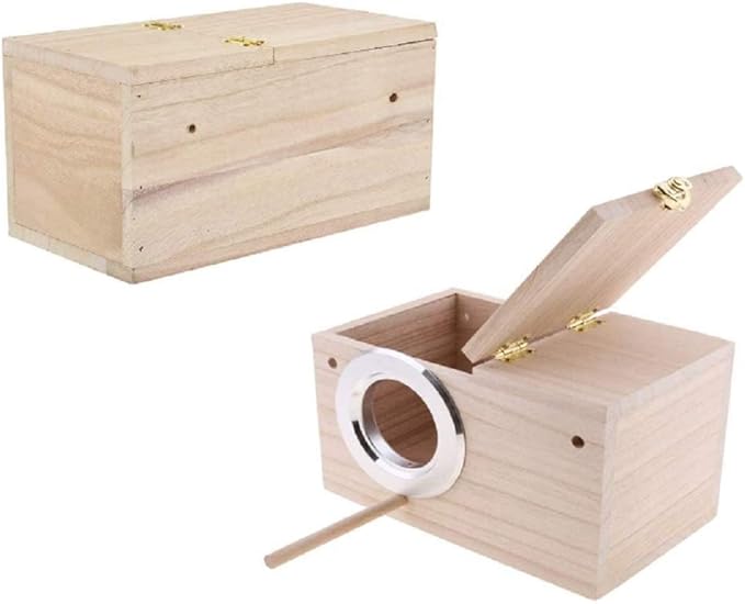 Bird Nest Breeding Box Cage Wood House for Finch Lovebirds Cockatiel Budgie Conure Parrot, 8'' X 5'' X 5''