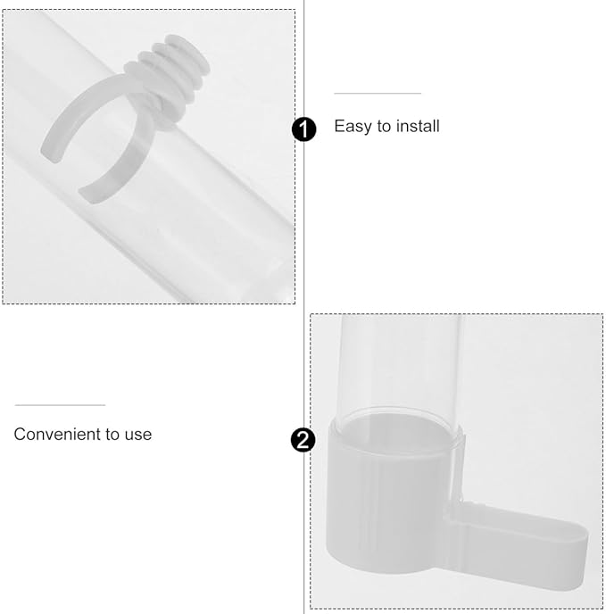 Bird Water Dispenser for Parrots 2.20 Oz Portable Feeding Cup Hollow Design Easy to Clean Removable Small Bird Feeder for Hamsters Rabbits and Small Animals