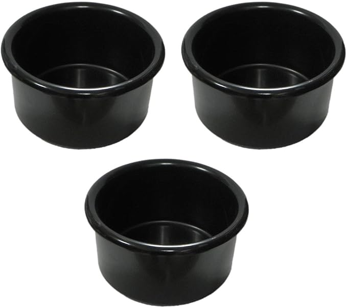 A&H Tool & Die Crock-Style Black Plastic Bird Dish 16 oz (3 Pack)