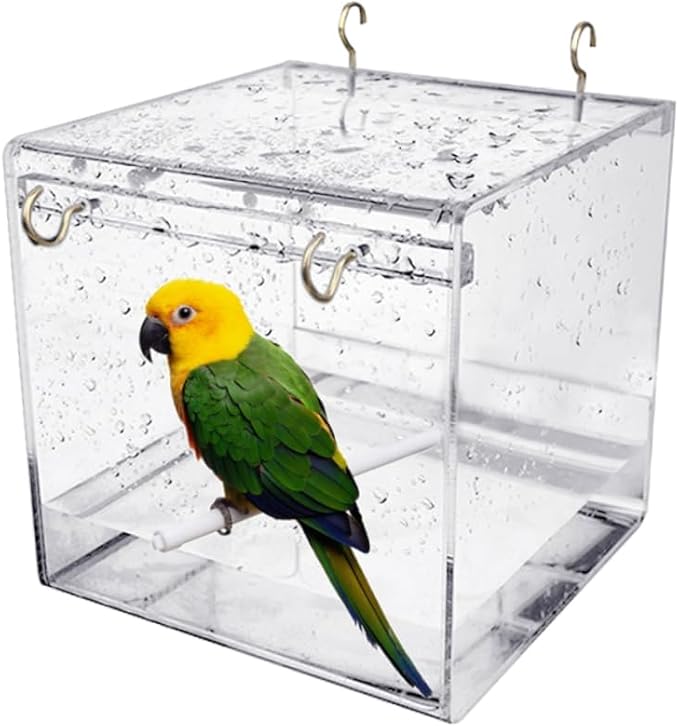 BESPORTBLE Parrot Bathtub Large Bird Bath Cage Covered Bird Bowl May Differ from Image