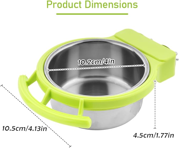 2 Pack Bird Detachable Bowl Stainless Steel Feeder Feeding Dish Water Cup Perch Stand with 2 Pcs Spoon for Bird Parrot Canary Finch Parakeet Budgie Cockatiel Lovebird