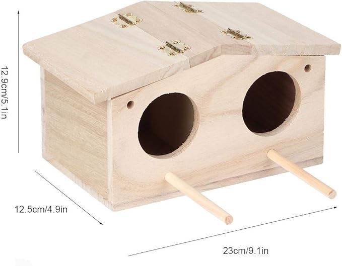 Bird Nests, Wooden Pet Bird Nests House Breeding Box Cage Birdhouse Accessories for Parrots Swallows