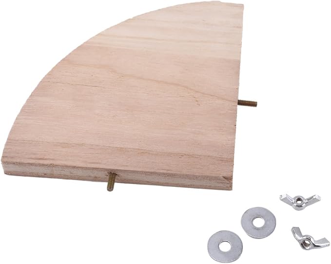 Wooden Bird Perch Platform, Fan Shape Parrot Springboard Stand Cage Accessories for Parakeet Conure Cockatiel Budgie Gerbil Hamster
