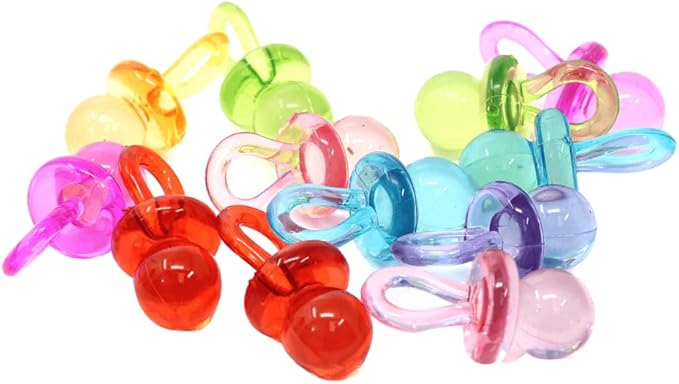 Bonka Bird Toys 1694 pk48 Colorful Acrylic Pacifier Parrot Budgie Lovebirds Cockatiel Foot Beak