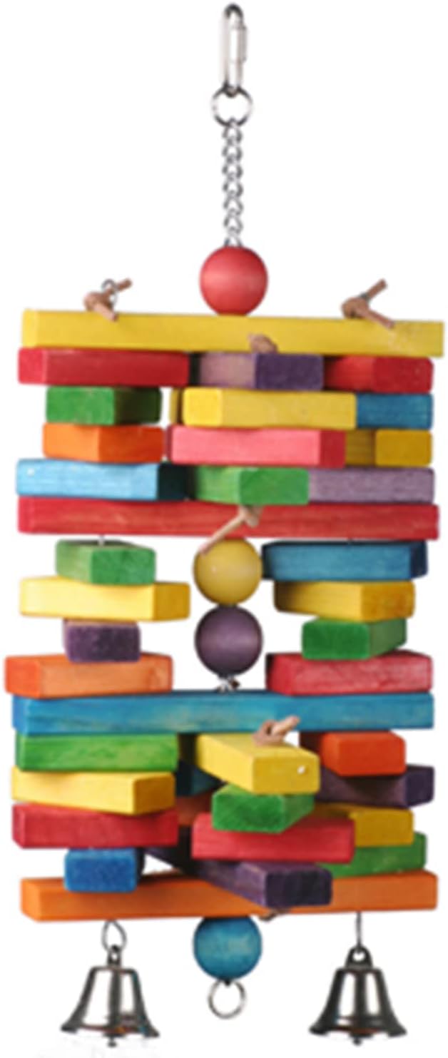 Super Bird Creations - SB477 XL Woodpile Bird Toy - Vibrant Bird Toys for Macaws, African Greys, Cockatoos, Eclectus, Parrots - Enriching Bird Toy with Chewable Elements - Large to XL Bird Size