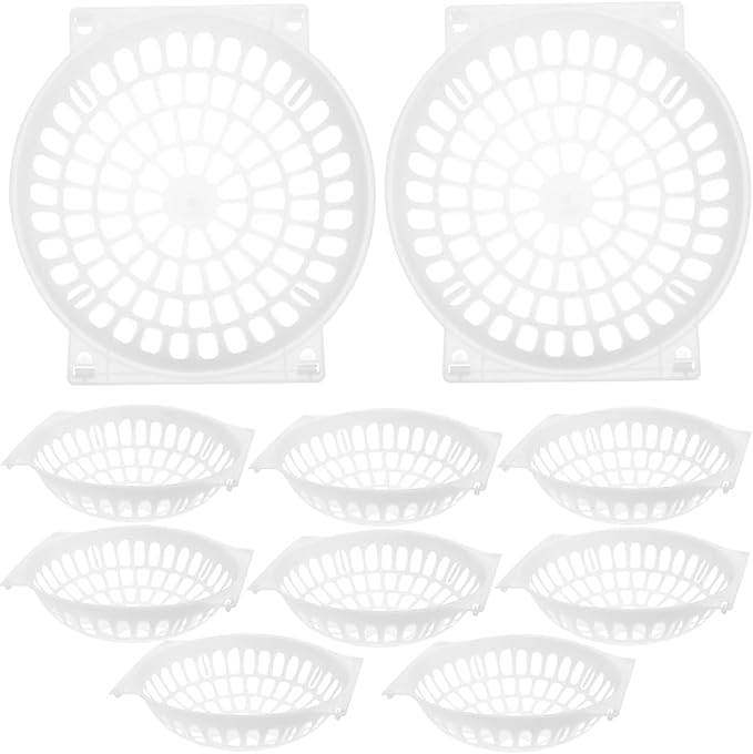 Yardwe Breeding Bird Nest Bowl 9.64X9.64X1.77In Plastic Egg Laying Basin with Mesh Bottom for Parrots Pigeons Pet Supplies Durable Washable Cage Accessory 10 Pack