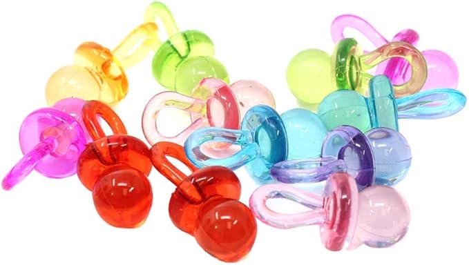 Bonka Bird Toys 1694 pk12 Colorful Acrylic Pacifier Parrot Budgie Lovebirds Cockatiel Foot Beak