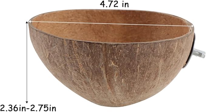 VTurboWay 2 Pack Bird Nest Natural Coconut Shell Parrot Nest Finch House Canary Bed Hatching Nest Breeding Nesting for Cage Sleeping Bird Bed