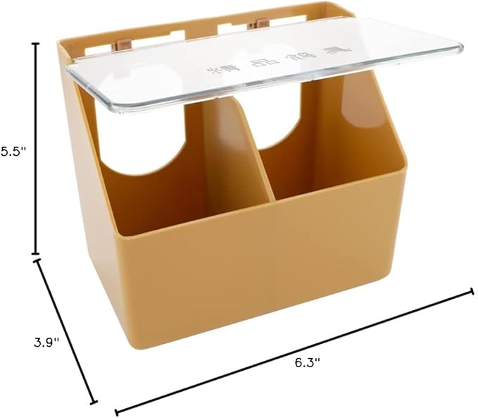 2 Pcs Pigeon Plastic Feeder, Dove Bird Food Feeding Hanging Box for Poultry Pigeon Parrot Budgie Parakeet Cage (Two Holes)