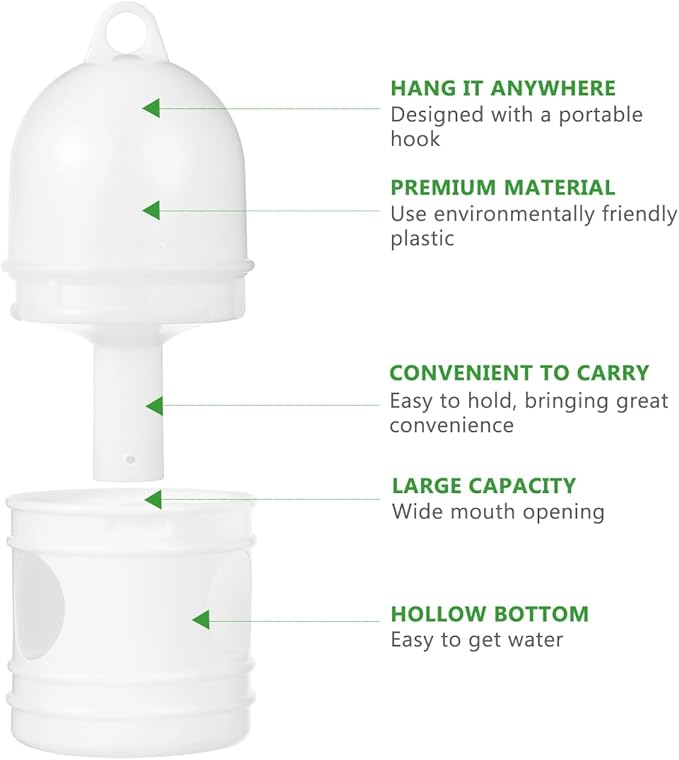 Zerodeko 2pcs Pigeon Water Dispenser, Bird Waterer for Cage, Odorless Plastic Automatic Drinking Feeder for Pigeons Doves Parakeets Easy to Clean