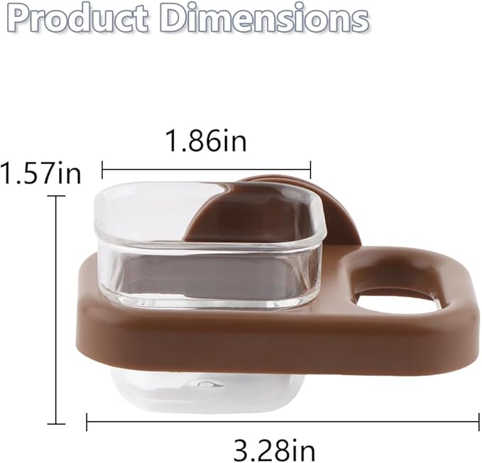 3 Pack Bird Cage Feeder Portable Bird Plastic Feeding Dish Cup Detachable Bowl with Perch for Parakeet Budgies Cockatiel Lovebird Small Birds (Square Cup)