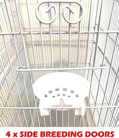 63" Roof Top Bird Flight Parrot Pet House Home Cage with Removable Rolling Stand for Cockatiel Sun Conure Parakeet Finch Budgie Lovebird Canary