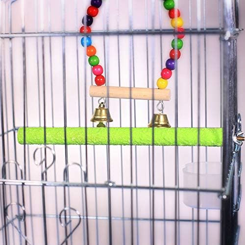 Bird Cage Perch Parrot Sand-Surface Stand 2Pack Grinding Wood Stick Platform Molar Toy Branch for Macaw African Greys Budgies Cockatoo Parakeet Cockatiel Conure Lovebirds