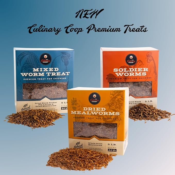Fluker's Culinary Coop Bulk Dried Mealworms & Soldierworms, Premium Organic Dried Worm Mix for Chickens-High Protein & Omega 3 Chicken Feed for Wild Birds & Chicken Treats for Laying Hens, 10lbs