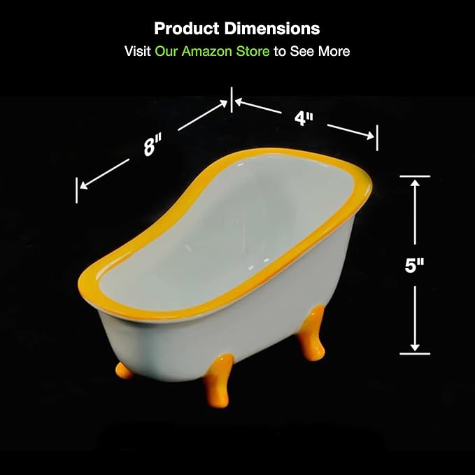 GuineaLoft™ Small Pet Bathtub – Generously-Sized Ceramic Bathtub for Birds' Water Baths or Hamsters' Sand Baths, Also Works as a Food Bowl – Visit the GuineaLoft Store for More