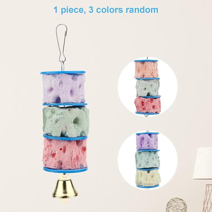 Wontee Bird Calcium Teeth Grinding Chew Treats Toy for Parrot Parakeet Cockatiel Conure Gerbil Rat Mouse Guinea Pig Chinchilla