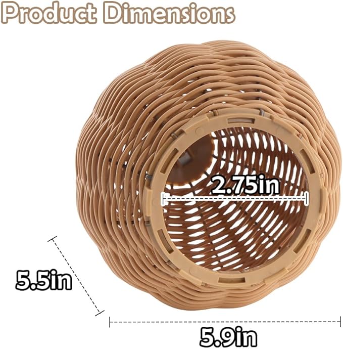 VTurboWay Rattan Bird Nest Chew Resistant Nest House Parrot Egg Laying and Breeding Nest for Bird Parrot Cockatiel Budgie Parakeet Finch Canary