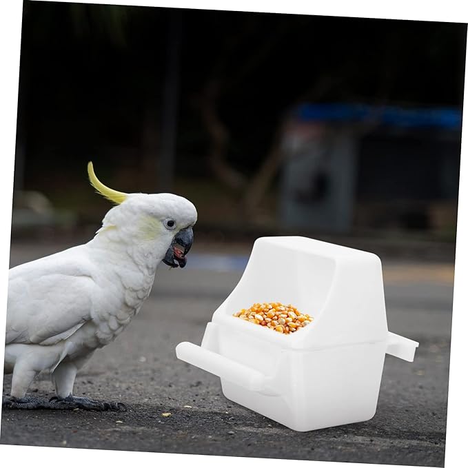 3pcs Splash Bird Food Container for Parrots Convenient Feeding Boxes Plastic Bird Feeder for Indoor Outdoor Use Easy Install Clean
