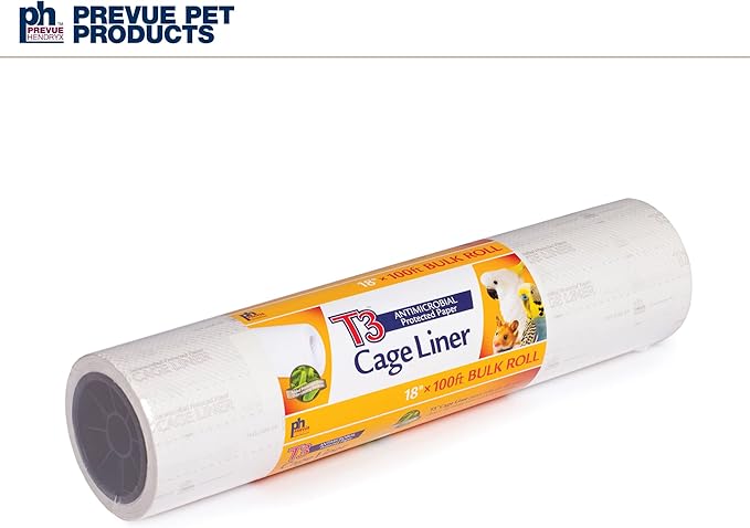 Prevue Pet Products T3 Cage Liner - Bird Cage Accessories, 100 ft Odor Absorbent Protection, Universal Liner for All Birds, Fits Small, Medium, and Large Enclosures, Simplifies Cleaning - Large Size
