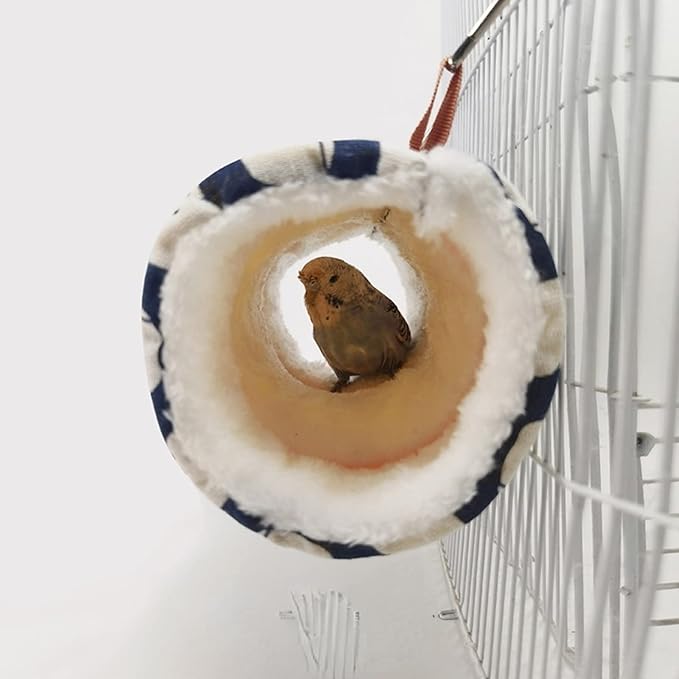 Bird Nest House Hut Hammock, Winter Warm Nest, Snuggle Bird Hammock Hanging Happy Hut Bird Parrot Hideaway Cage Toy for Parrot Budgies Parakeet Cockatiels Conure Lovebird Finch (Large, Light Pink)