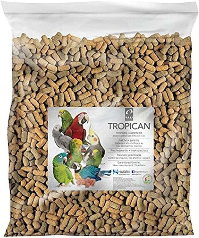 HARI Tropican Bird Food, Hagen Parrot Food with with Peanuts & Sunflower Seeds, Maintenance Sticks, Lifetime Formula, 20 lb Bag