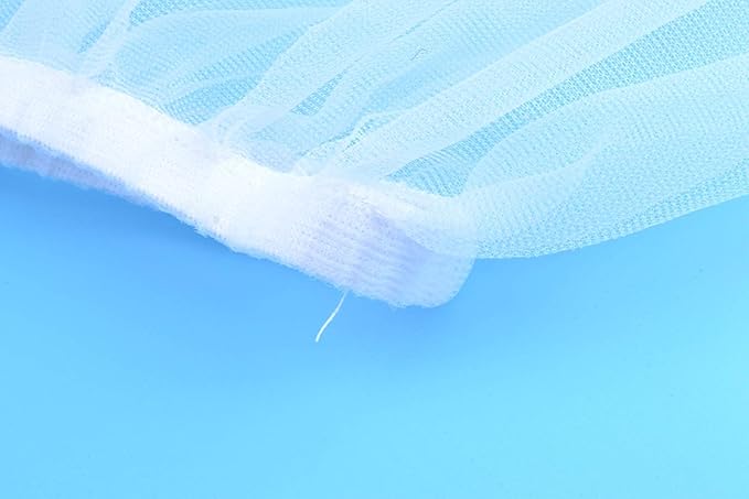 Bird Cage Seed Catcher Seeds Guard Parrot Nylon Mesh Net Cover Stretchy Shell Skirt Traps Cage Basket Soft Airy (M, White)