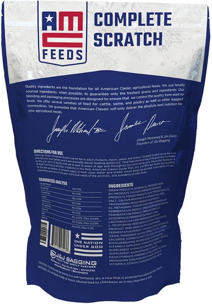 AMERICAN CLASSIC AMC Complete Chicken Scratch - Premium Blend of Grains for Chickens, Ducks, Turkeys, Geese & Gamebirds - Healthy & Nutritious Flock Feed - 10 Pound Bag